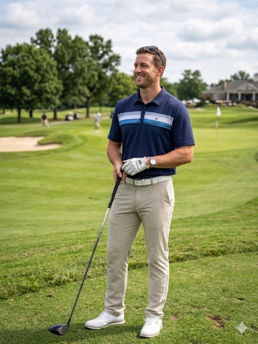 Classic Navy Travis Mathew Pique Polo – Size XXL